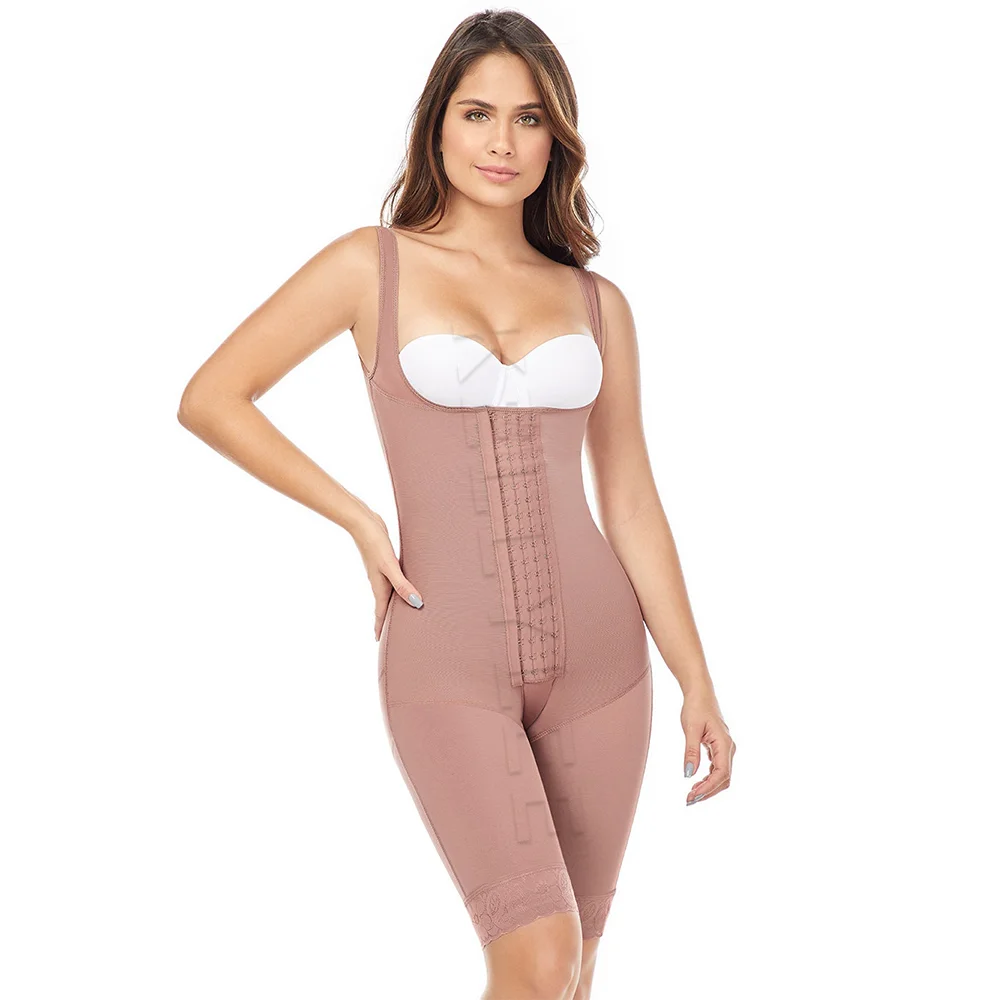 Colombian Fajas shapewear women corset Knee Body Shaper for Women Open Bust with Front Closure Liposuction Postsurgical