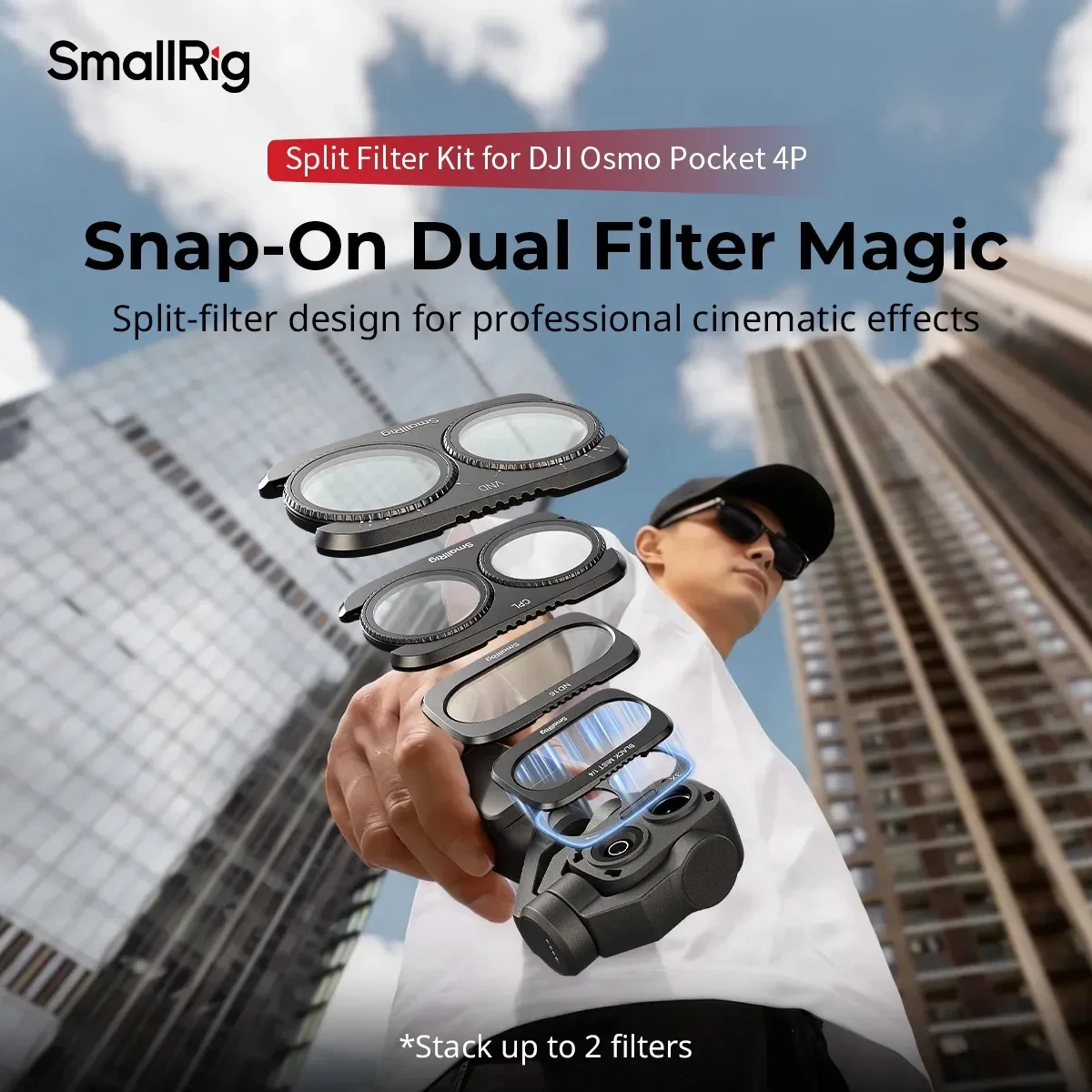 Набор фильтров SmallRig для экшн-камер: ND16/64/256, CPL 1/4, Black Diffusion для DJI Osmo Pocket 4P 6476/6477/6658