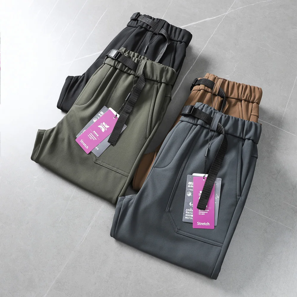 

Volcanic Ro Fce Lined Autumn Winter Men's Casual Pants Windproof Waterproof Faion Urban Sle Straight Leg Trousers