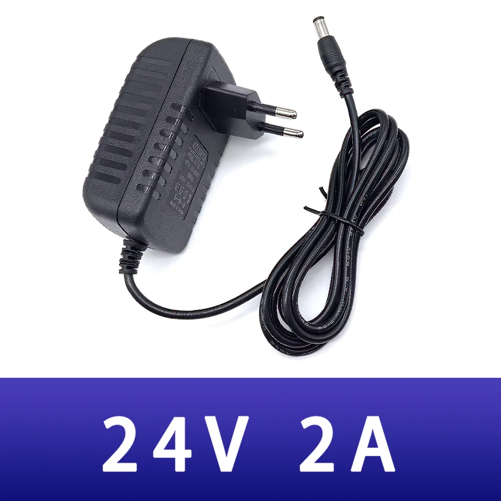 

New AC DC 24V 2A power adapter EU AU UK US 5.5mm x 2.1mm 100-240V Switching Power Converter Adapter Plug for CCTV WiFi