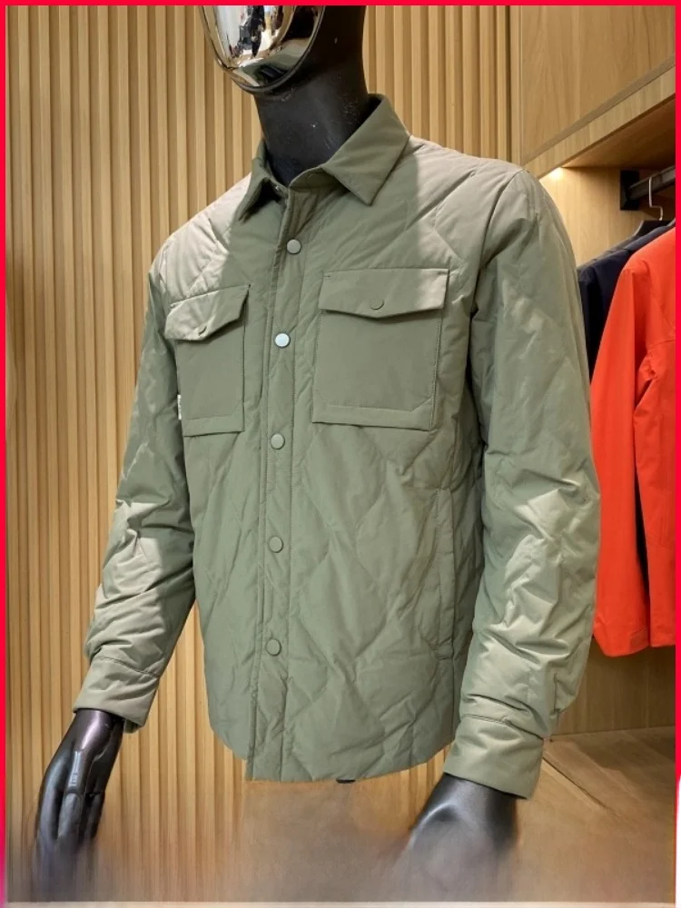 New Winter Men's High-End Lightweight irt-Sle down Jaet Busin Commuting Polyester Fiber Windproof 3D Design Du dow...