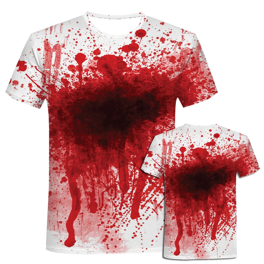 Halloween Horror T-Shirts Blood 3D Print Streetwear Summer Men Women Oversized Short Sleeve T Shirt Male Tees Tops Man Clothing