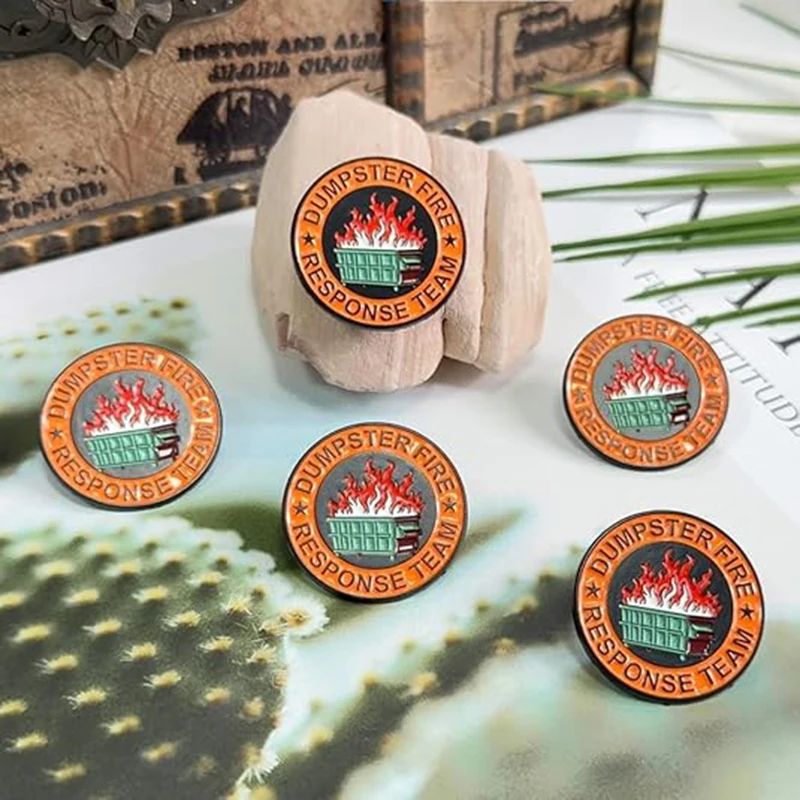 1pcs Dumpster Fire Enamel Pins Response Team Alloy Badges for Jackets Hilarious Gifts for Coworkers Team Members