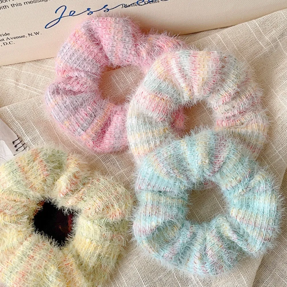 1/4pcs Pastel Fluffy Scrunchie Dreamy Cute Style Perfect Daily Girly Hairstyles Adorable Hair Accessory Women Ideal for Casual
