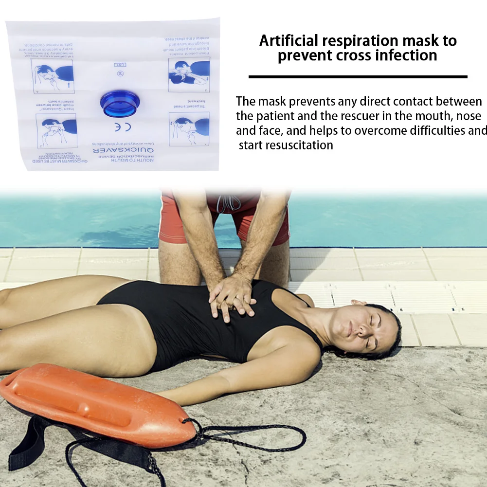 Disposable CPR Face Shield Portable Emergency Aid Artificial Respiration Breathing Mask CPR Resuscitator Mask for CPR Training