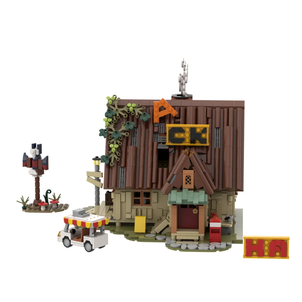 MOC Graviteds 落下ハウスビルディングブロックセット創造性ファーム建築レンガモデル森の小屋ビルディングブロックおもちゃキッズギフト