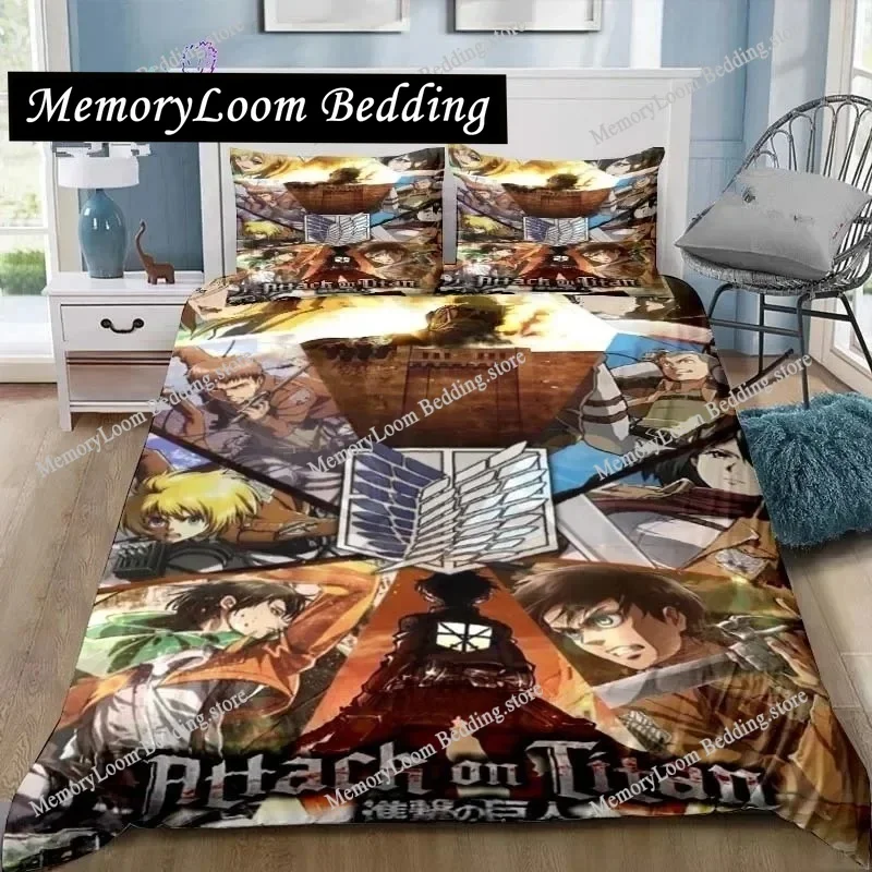 

Anime Attack on Titan 3D Print Bedding Set Single Twin Full Queen King Size Bed Set Adult Kid Bedroom Bedding Gift