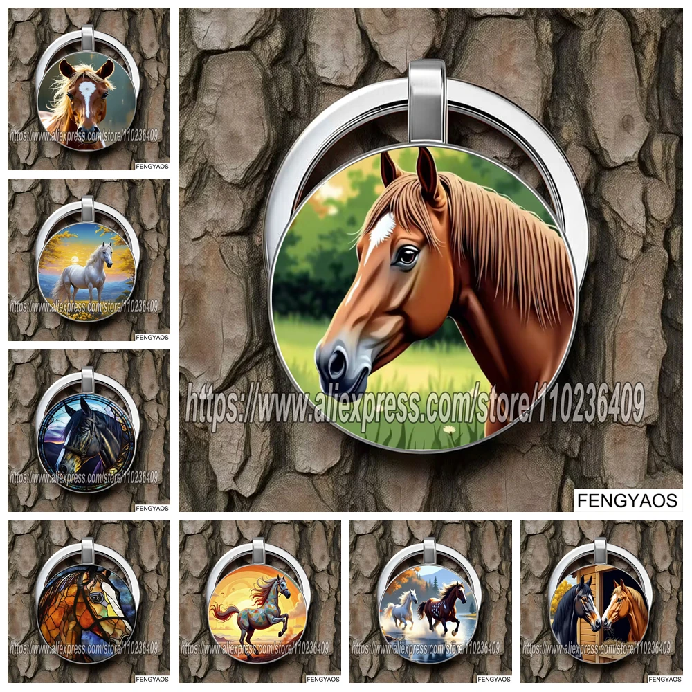 Running Horse Keychains for Horseback Riding Enthusiast Cute Animal Keychain for Women and Men