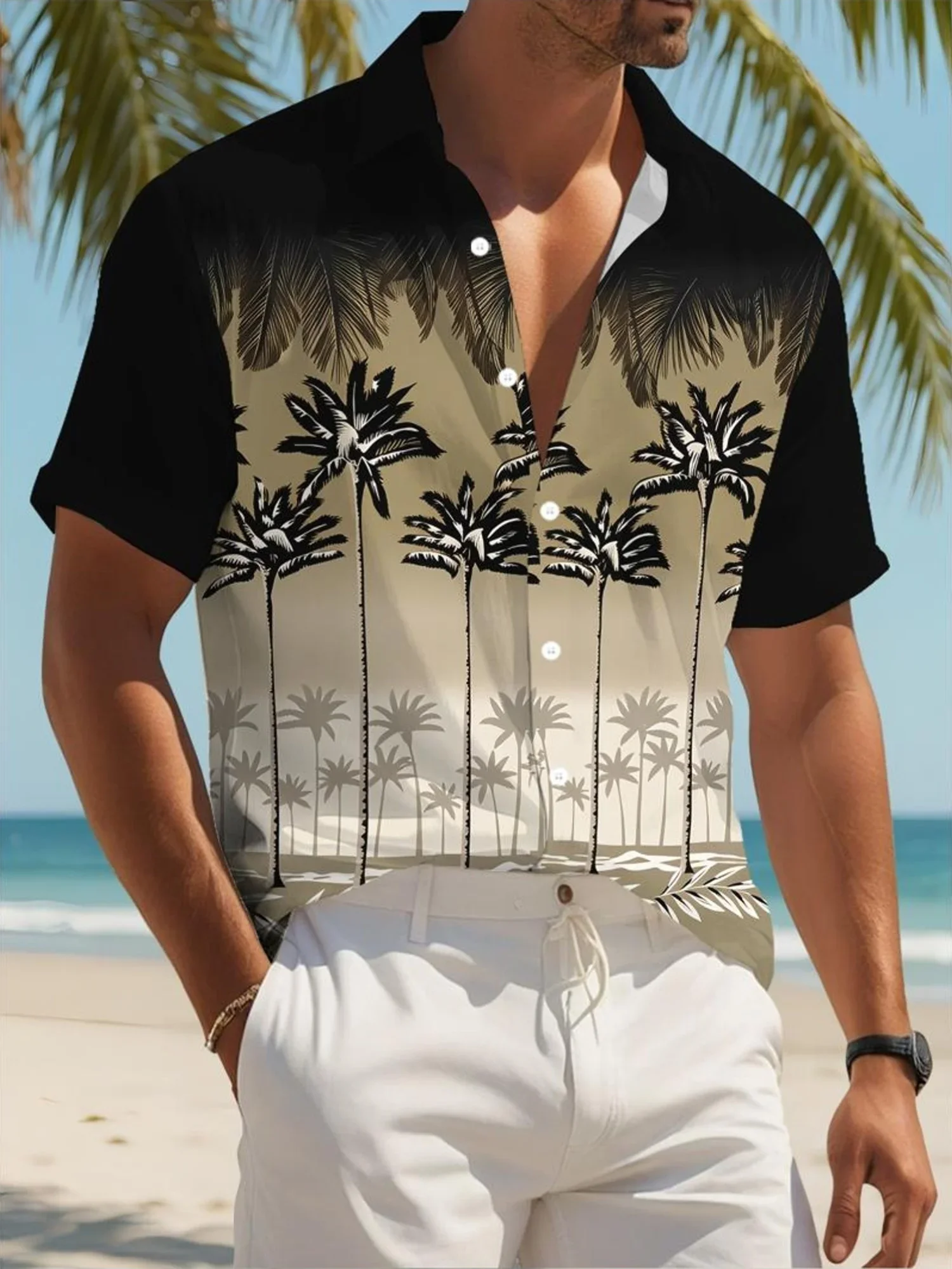 Fashion Urban Men's Hawaiian Shirt Summer Man Short Sleeve Bold Beach Print Lightweight Comfortable Casual Party Tops