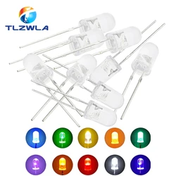 100PCS Transparent Round 5MM Super Bright Water Clear Green Red white Yellow Blue Light LED Bulbs Emitting Diode F5