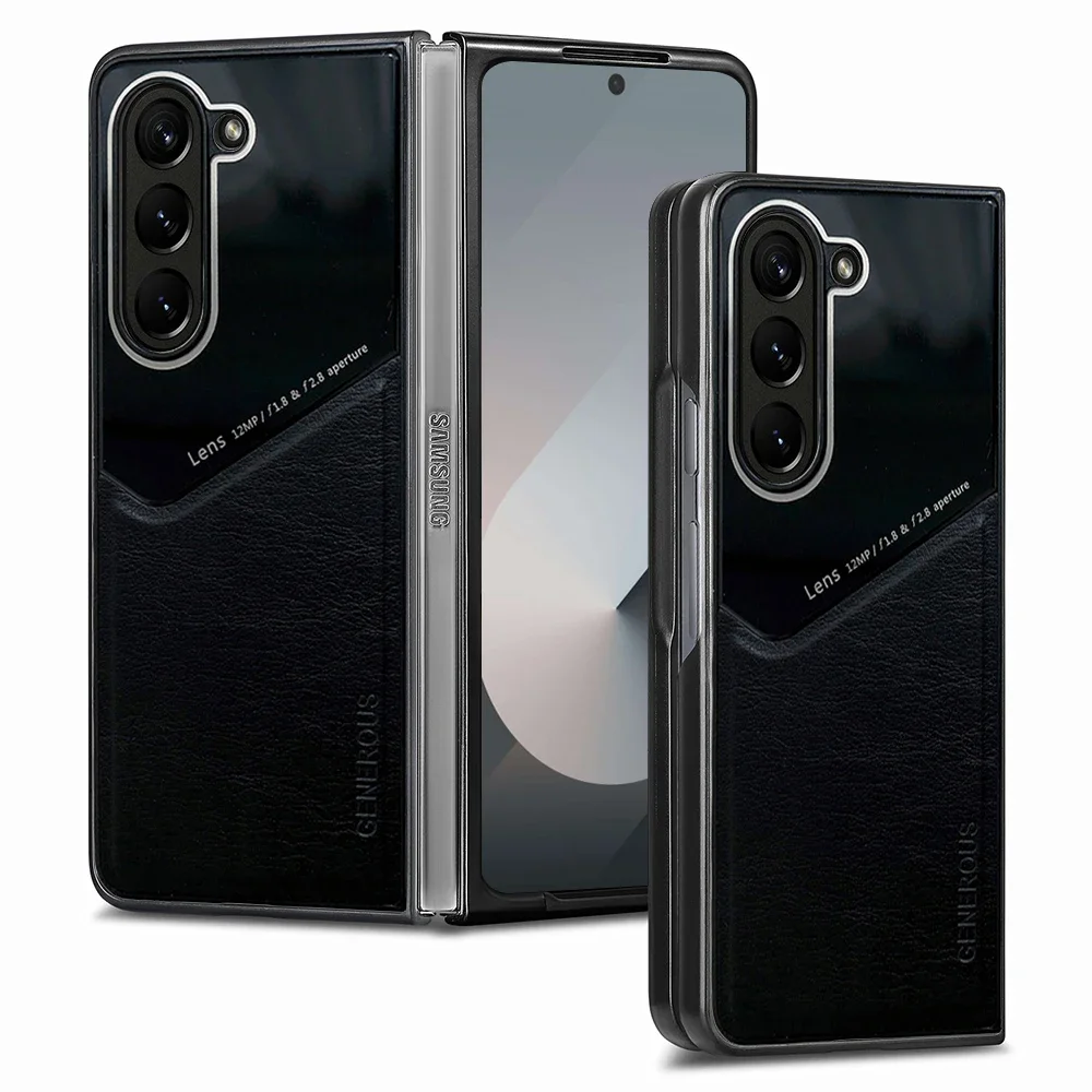 Luxury Leather Magnetic Car Many Function Case for Samsung Galaxy Z Fold 6 5 4 3 TPU Soft Frame Shockproof Protect Phone Cover