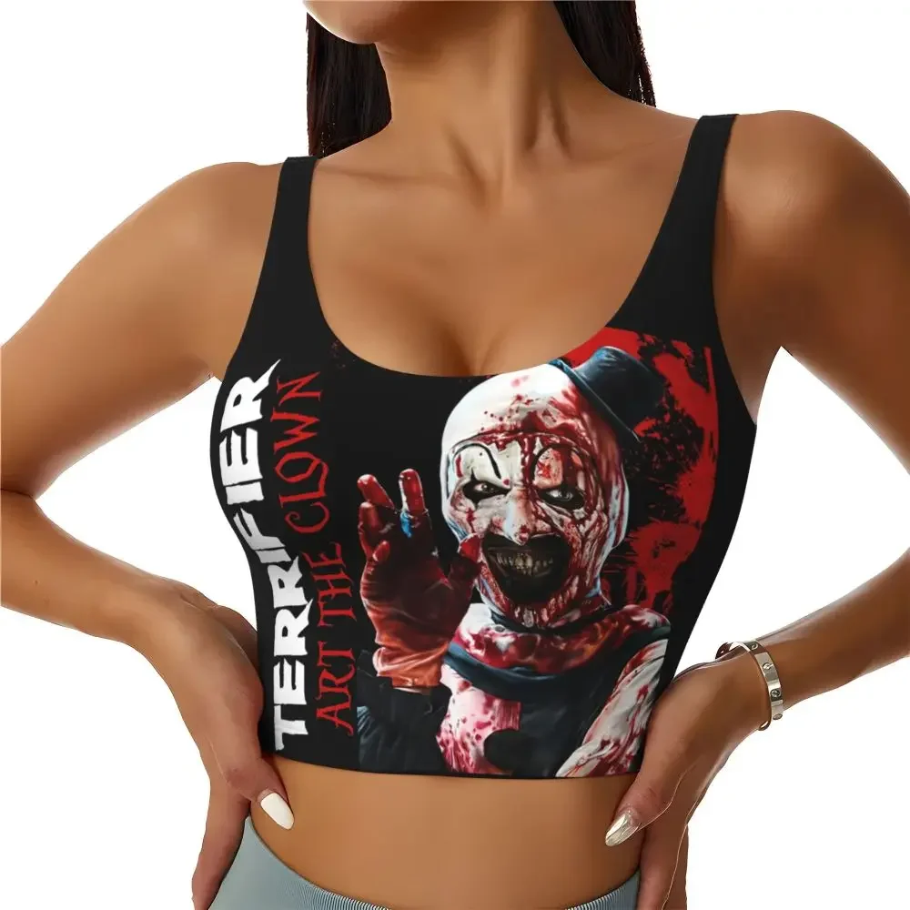 

Custom Women's Terrifiers Halloween Horror Movie Sports Bras High Impact Gym Workout Yoga Crop Tank Tops