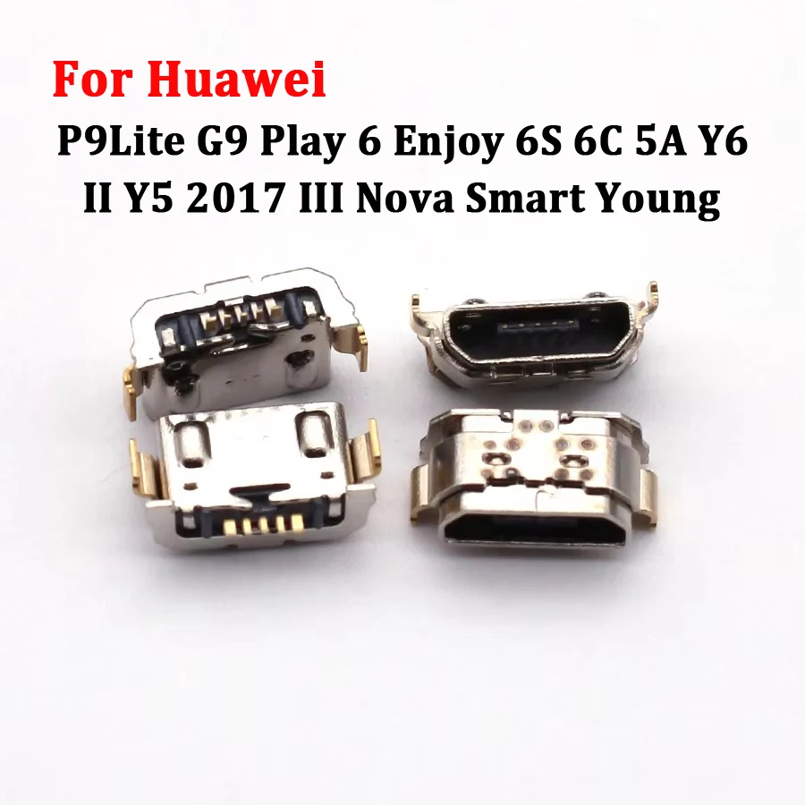 10-100Pcs USB Charger Charging Dock Connector Plug For Huawei P9Lite G9 Play 6 Enjoy 6S 6C 5A Y6 II Y5 2017 III Nova Smart Young