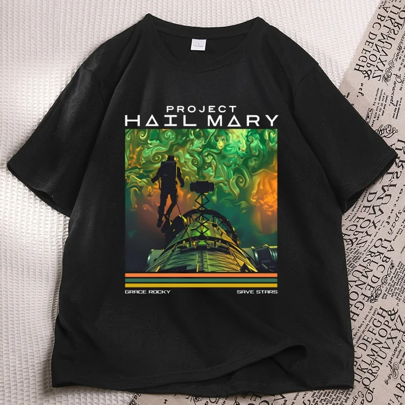 Project Hail Mary Space T-Shirt Men Women Grace Rocky Save Stars Tshirt Sci-Fi Book Lover Tee Cotton Short Sleeve Clothes
