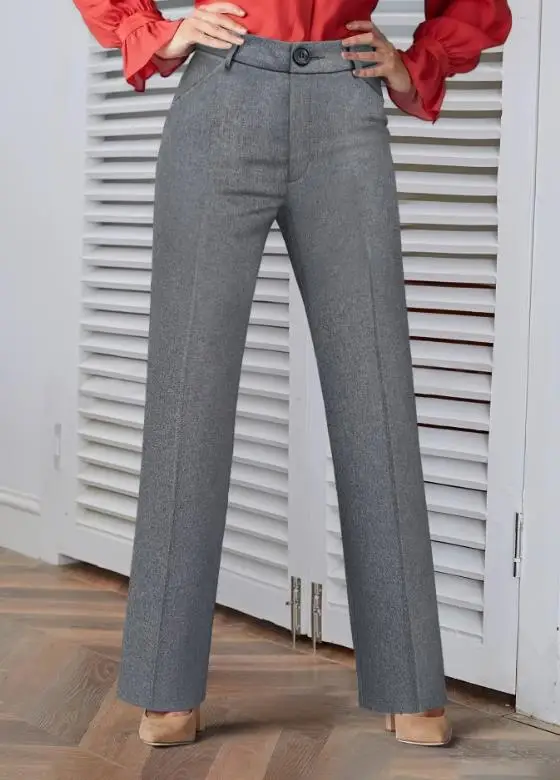 

Women's Suit Pants Straight Leg Pants Female Daily Clothing Elegant Commuting Versatile Woven Temperament Women Fashion Pants