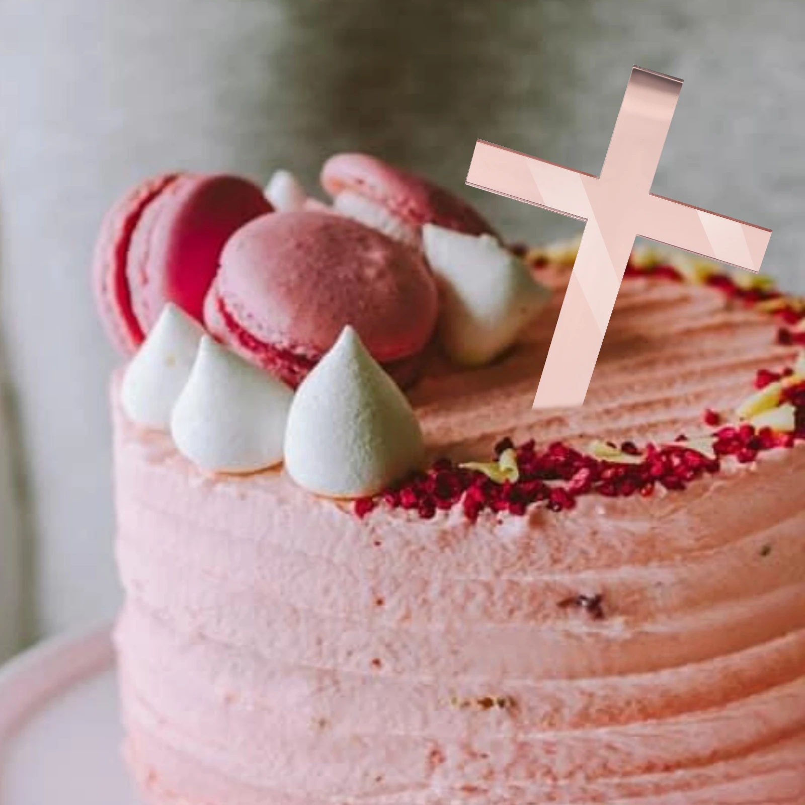 

10Pcs Acrylic Cross Cake Ornaments Chic Cupcake Toppers for Baptism Shower Wedding Birthday Party Decoration