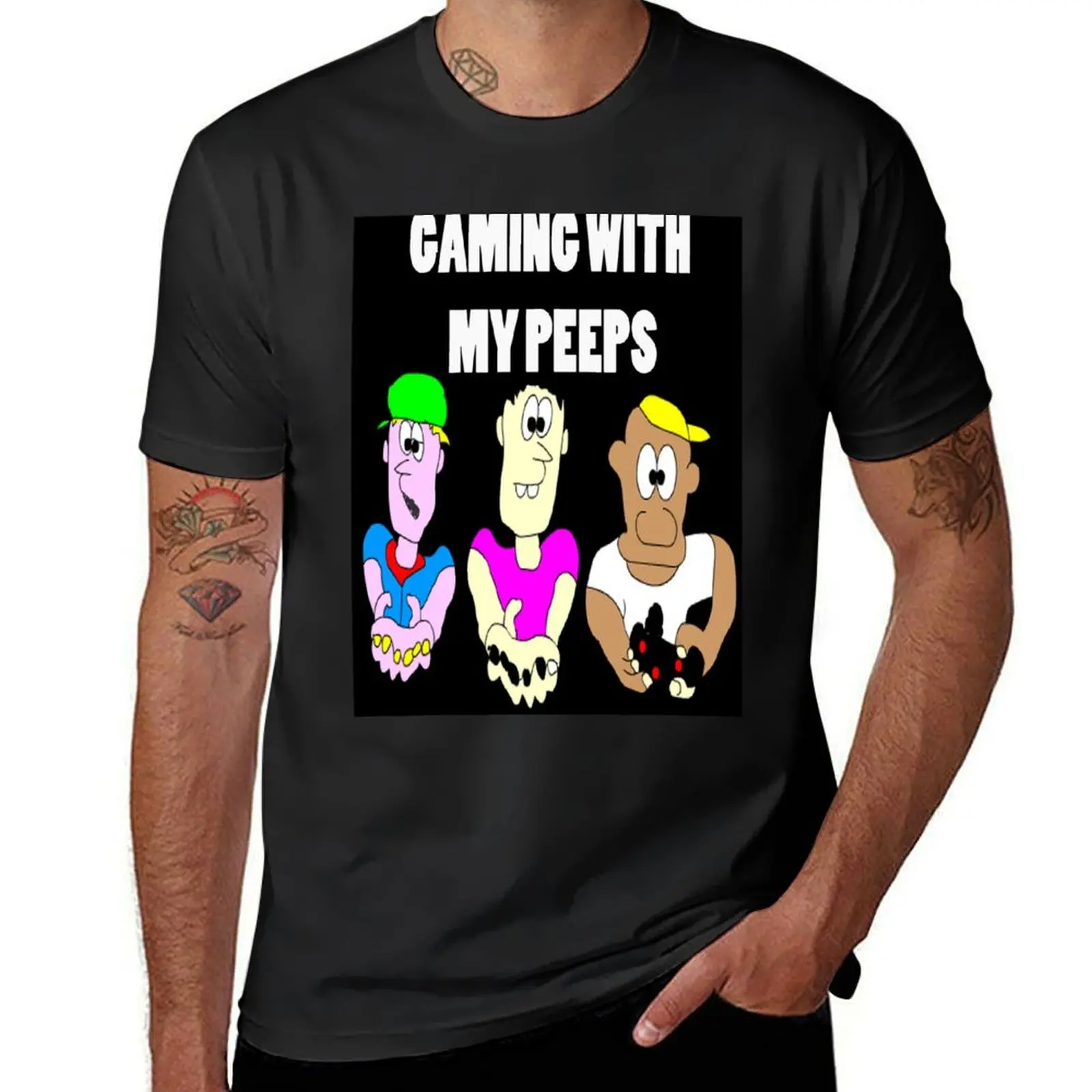 

GAMING WITH MY PEEPS #02 T-Shirt graphics animal prinfor boys Aesthetic clothing t shirt men