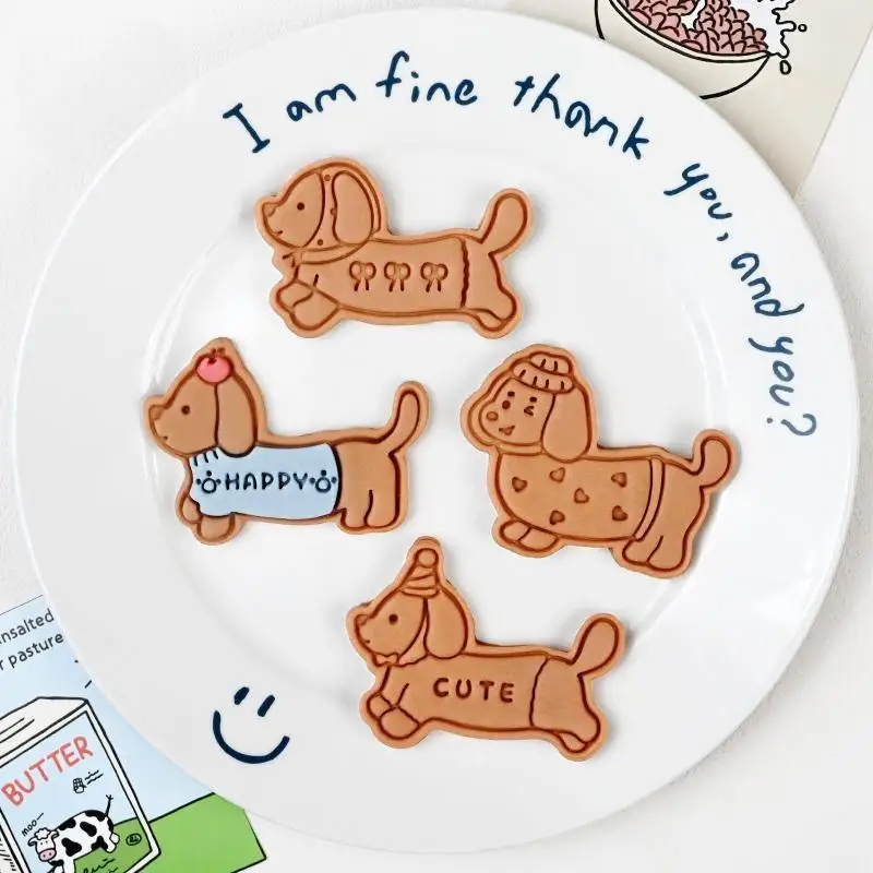 

Cartoon Sausage Dog Cookie Mold DIY Stampcookie Cutters Baking Accessories