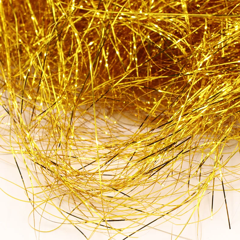 100g Gold Reflective Plastic Raffia Shredded Multicolor Flash Raffia for DIY Gift Box Filler Decoration Party Packaging Supplies