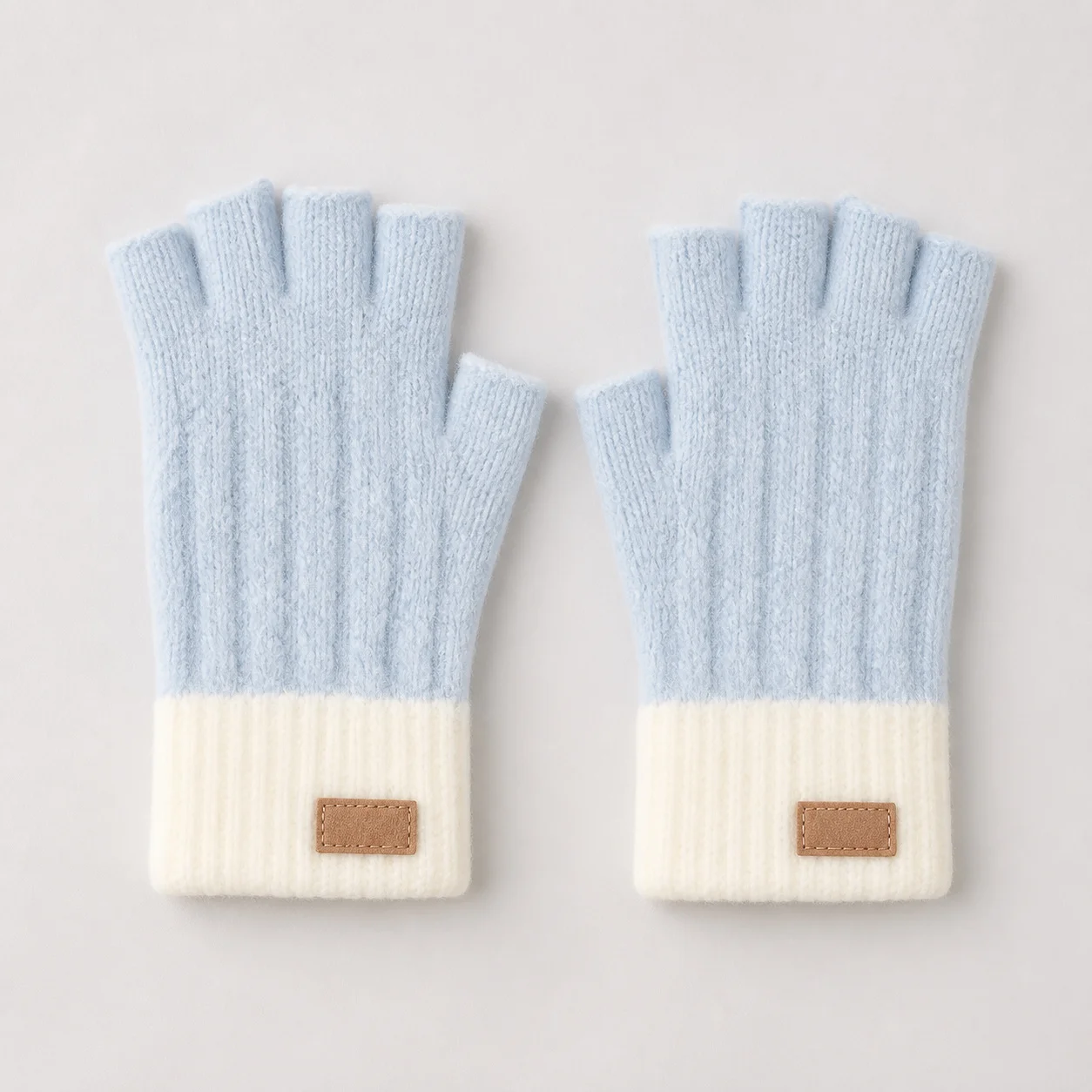 Knit Fingerless Gloves Soft Hand Warmers Open Fingertips Typing Commuting Cycling fingertip computer costume cosplay punk winter
