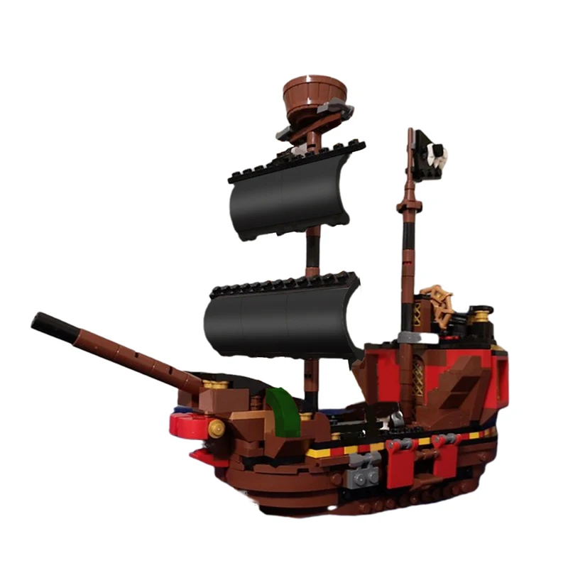 MOC-72105 Pirate Ship Building Block Kit Additional Boat for 31109 Vessel Craft Brick Model DIY Kids Brain Puzzle Toy Gift 477pc