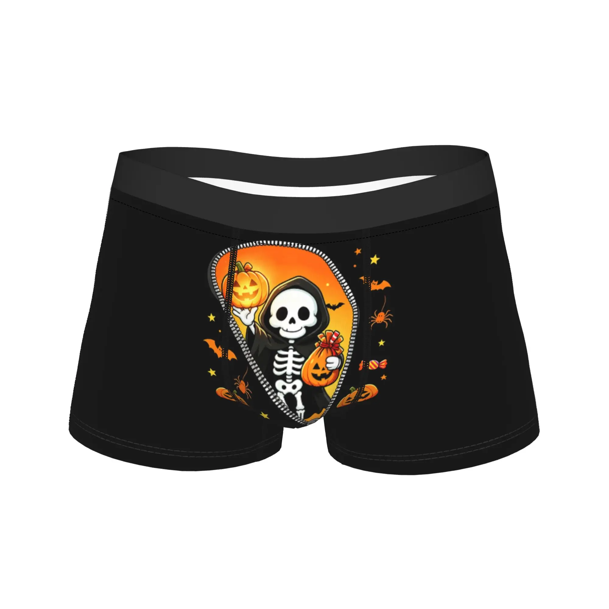 Halloween Skeleton Spooky TrickOrTreat Candy Boxers Fun Underwear  Boxer Briefs Gag Gift For Man