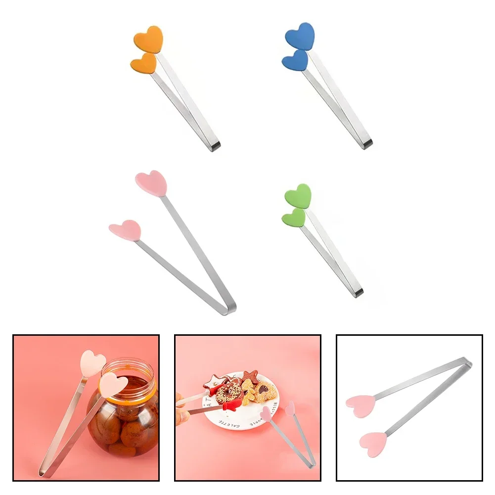 

Robust Heart-Shaped Cooking Tongs Silicone Tips Tongs Dishwasher Safe Heat-Resistant Silicone Tips Rust-Resistant