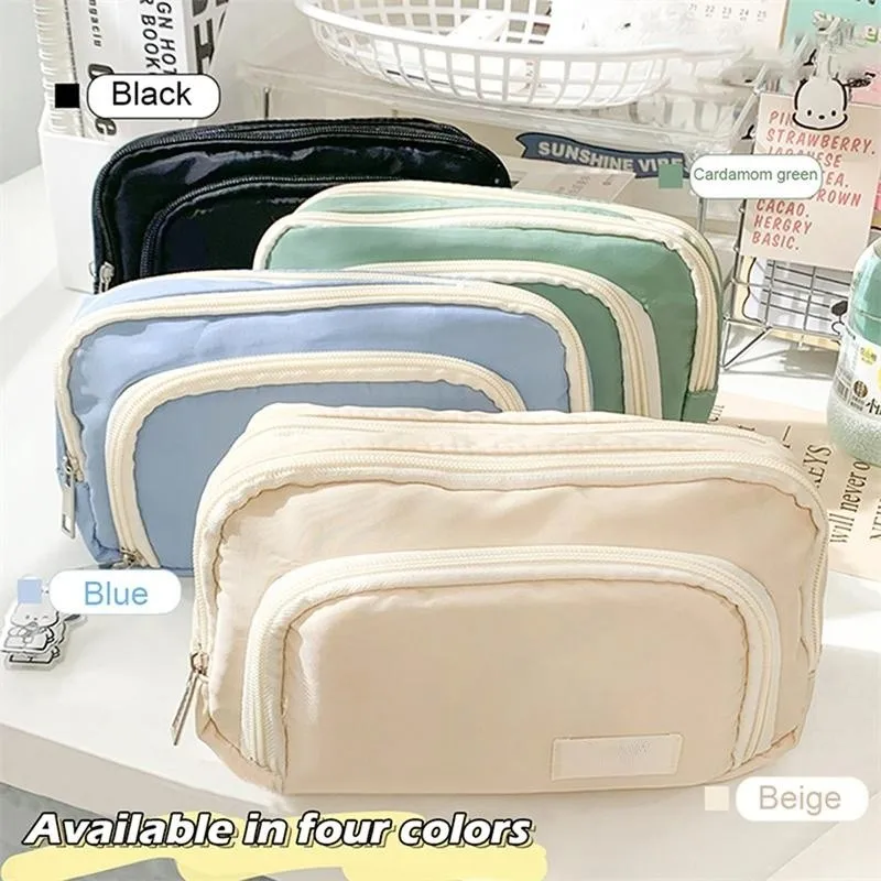 Large Capacity Pencil Pouch Students Kawaii Pencil Cases Aesthetic Stationery Holder Bag Stationery Organizer School Supplies