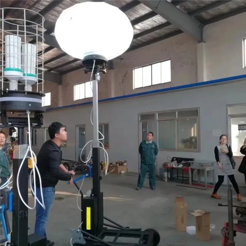 Factory OEM Balloon Manual 5m Portable Diesel Generator LED Metal Halide Light Tower