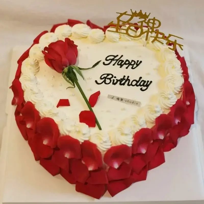 Simulated Rose Love Cake Model Fake Birthday Cake Sample Window Display Valentine's Day New Year Decoration Photography Props