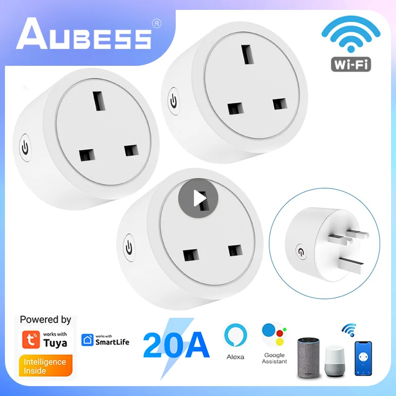 

Умная Мини-розетка TUYA с Wi-Fi, 20 А, с голосовым управлением