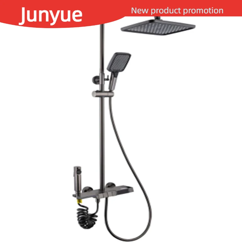 

Junyue Shower Set Gray Home Piano Key Display Temperature Bathroom Shower Head