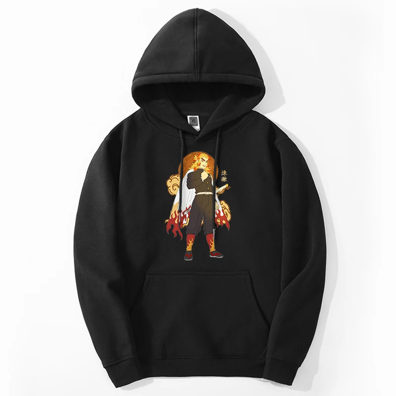 Demon Slayer Hoodies Sweatshirts Men/women Rengoku Anime Manga Graphic Hoody Harajuku Hip Hop Fleece Moletom Tracksuit