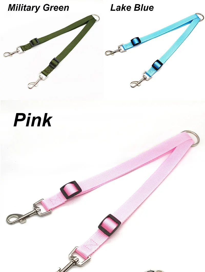 Nylon-Hundeleine, bunte Zugleine, abnehmbare Doppel-Hundeleine für zwei Hunde, Nylon-Doppelleinen-Set für 2 Hunde – Detail 4