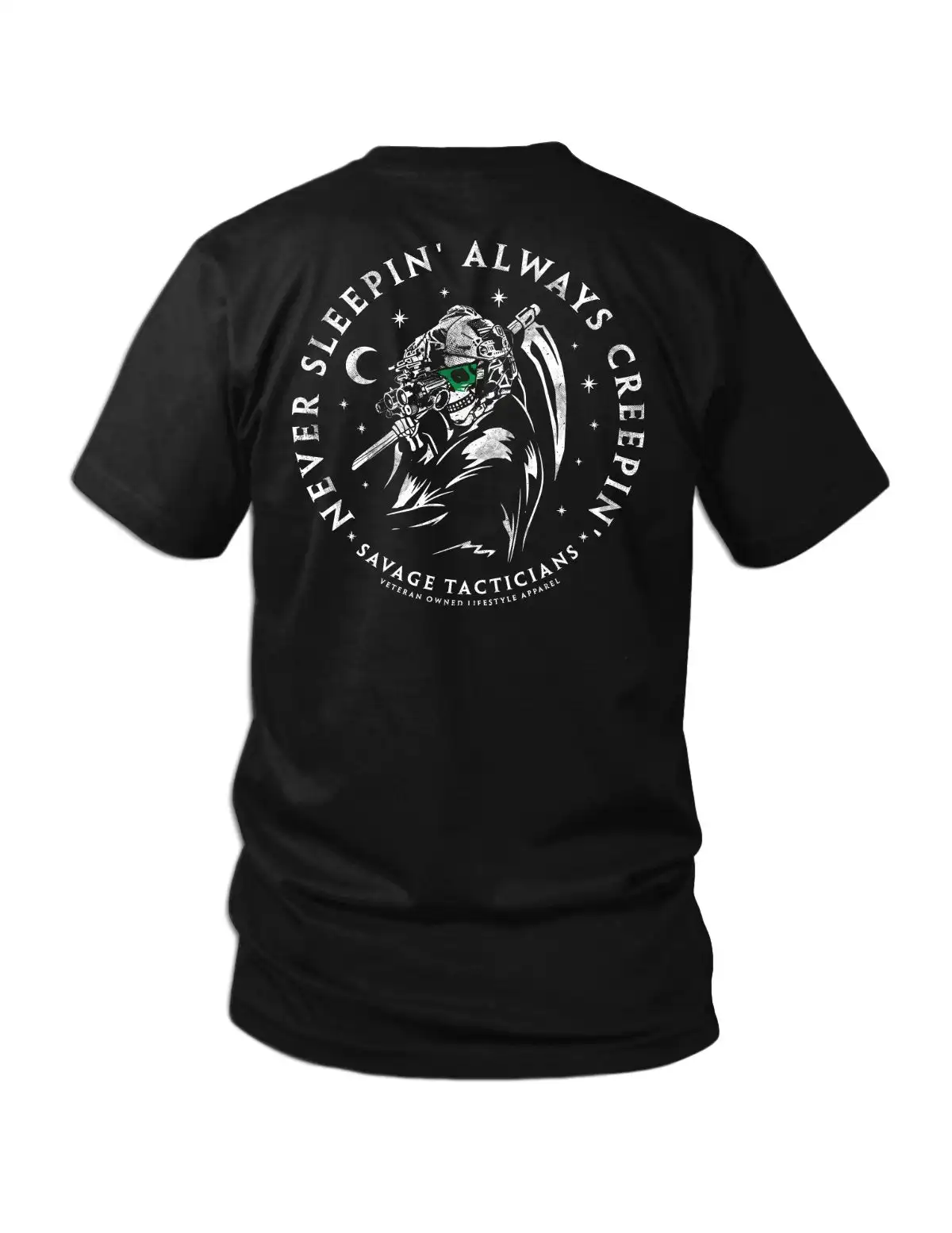 Creepin Savage Tacticians Military Tactical Trend Brand Graphic T-Shirt Cotton Men Women Streetwear Tee