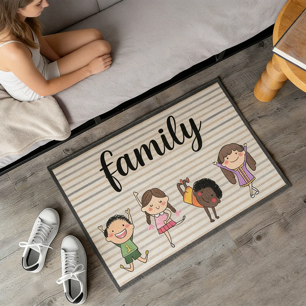 Cute Dog Pattern Doormat Custom Made Entry Mat Non-Slip Floor Mat Pet Themed Personalized Rug Perfect Gift For Pet Lovers