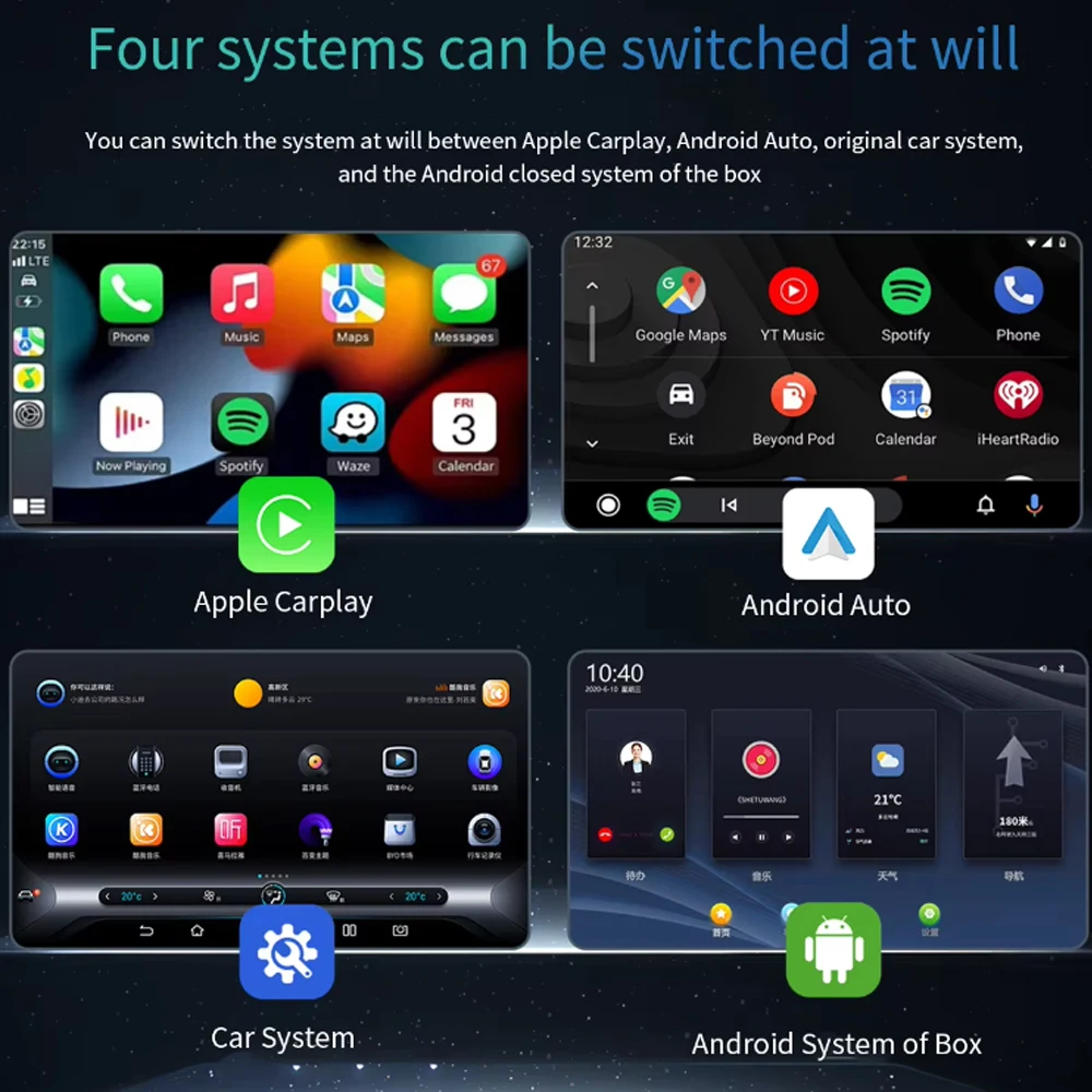 Boyi Carplay Box Android Auto Carplay Wireless Adapter Car Play Ai Box Android 13 Universal Wireless Carplay for  Screen