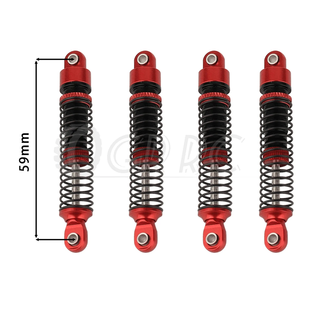 4pcs 53mm 59mm 66mm Aluminium Stoßdämpfer Dämpfer für 1/18 rc Crawler trx4m TRX-4M Bronco Defender Upgrade Teile – Detail 7