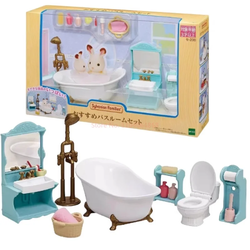 

Оригинальный набор для ванной комнаты Sylvanian Families, милые игрушки, фигурка, украшение для рабочего стола, подарок на день рождения для девочки ﻿