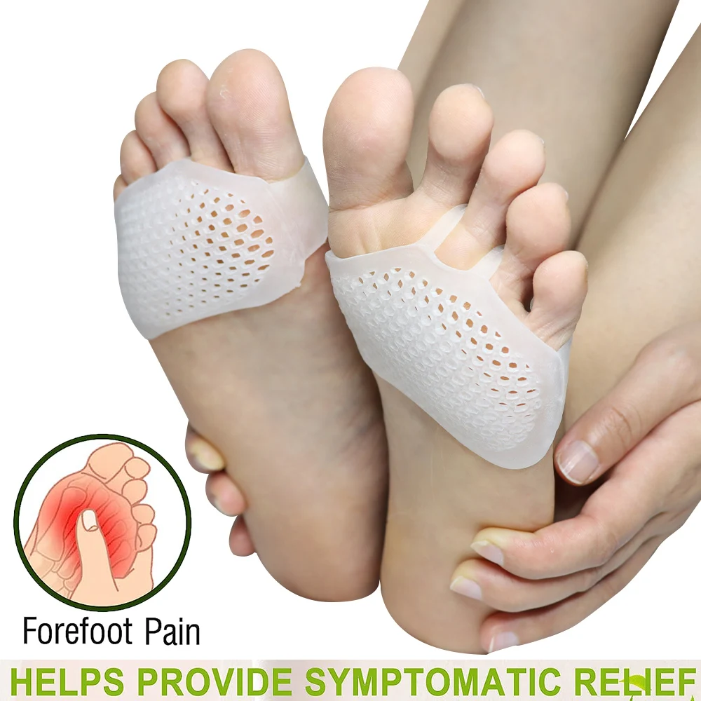 Pexmen 2Pcs Metatarsal Pads Ball of Foot Cushions Gel Forefoot Pad for Metatarsalgia Pain Relief Mortons Neuroma and Blisters