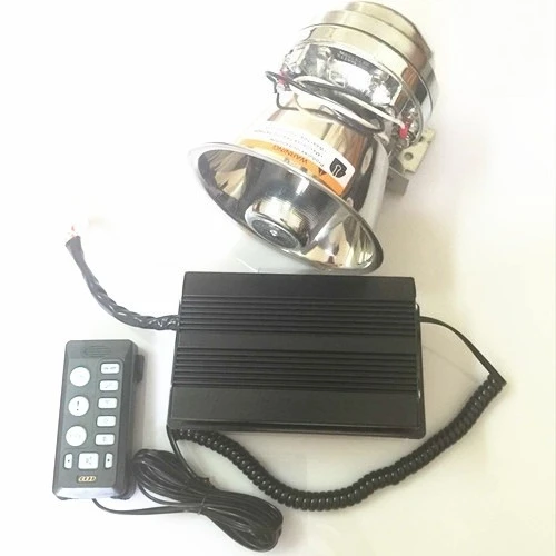 Car Motorcycle 200W Alarm with Loudspeaker Car Horn with Light Control 12V Wired Alarm