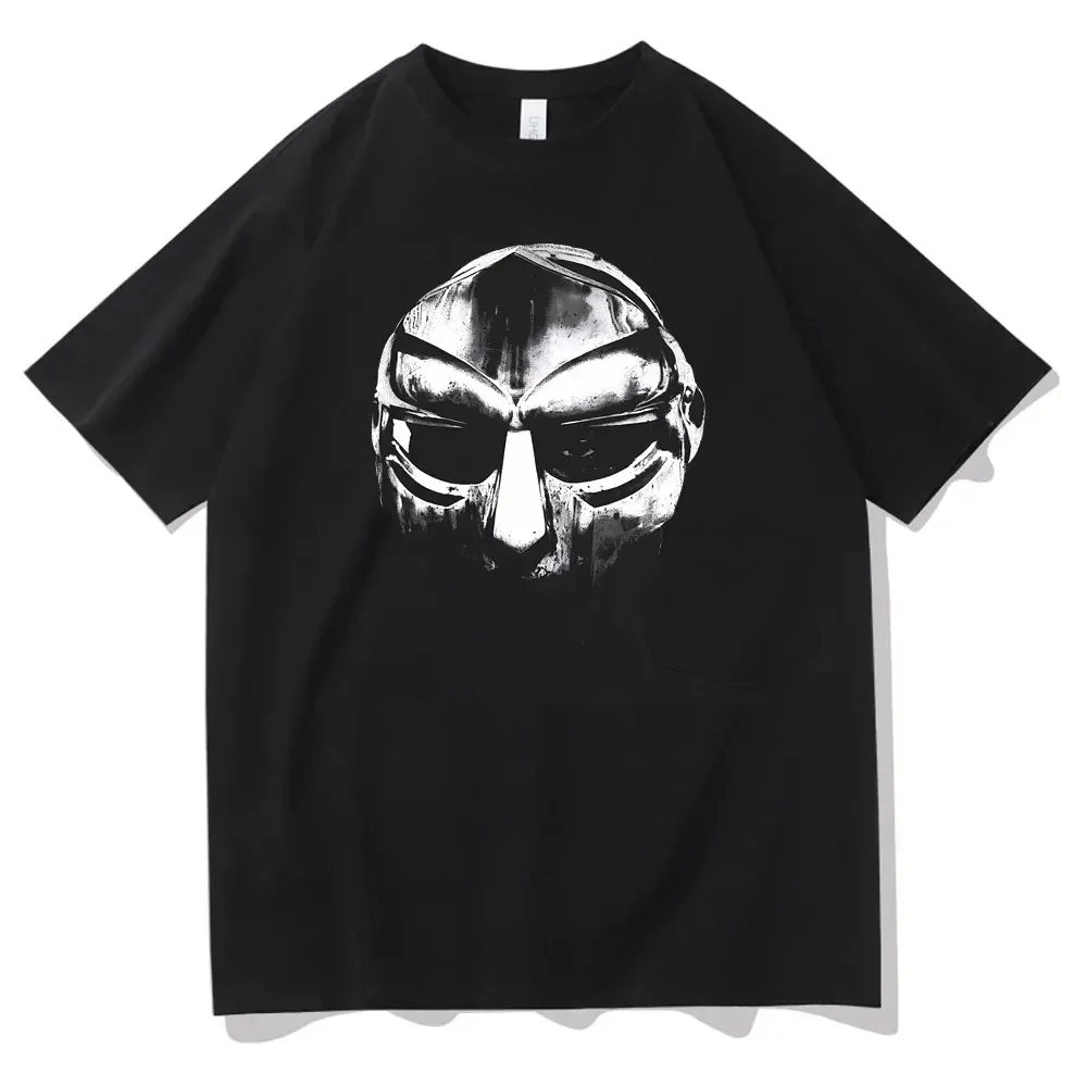Футболка Rapper Mf Doom Madvillainy мужская с графическим принтом лица, повседневная тенниска оверсайз в стиле хип-хоп, модная майка с коротким рукавом