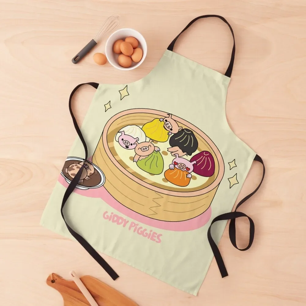 Giddy Piggies Rainbow Dumpling Apron Chef Uniform Women New year's Chef Uniform Woman Kitchens Apron