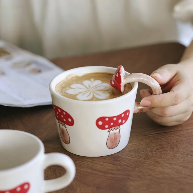 cute-mushroom-ceramic-mugs-high-aesthetic-value-cartoon-coffee-cups-for-women-super-adorable-water-drinking-cups
