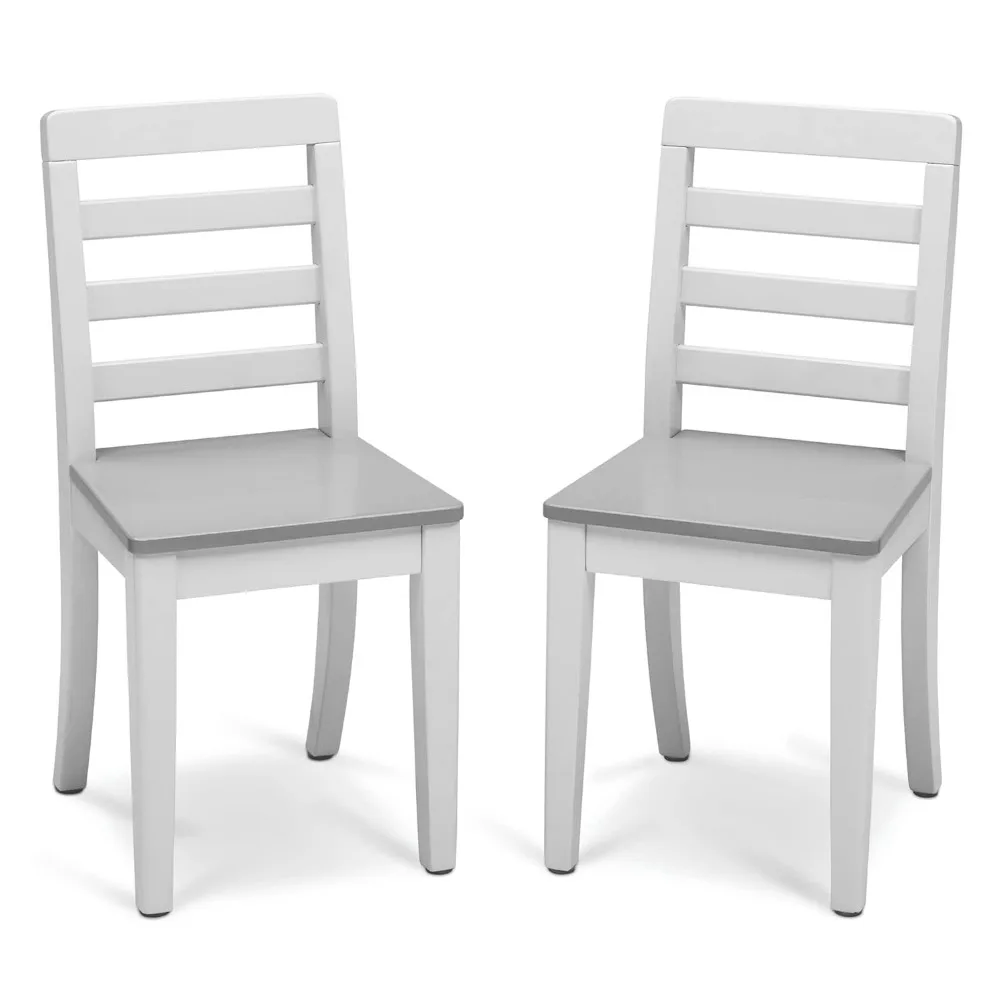 Children Gateway Table and 2 Chairs Set , Bianca White/Grey