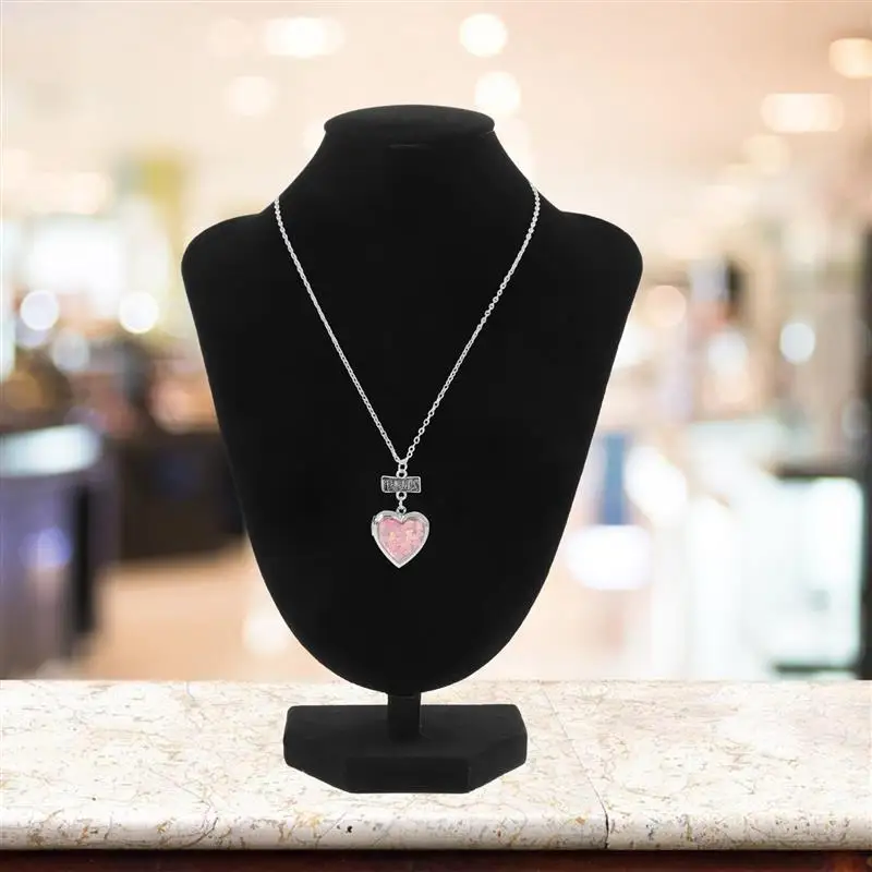 

Adjustable Black Velvet Jewelry Display Stand V Shape Necklace Bust Female Mannequin Holder Choker ganizer Model Stands For