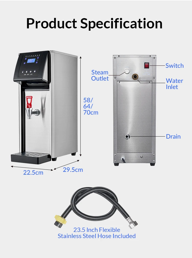 業務用ポータブル30L電気温水器、迅速発送、温水ボイラーディスペンサー、温度調節機能付き、ホテル、家庭用
