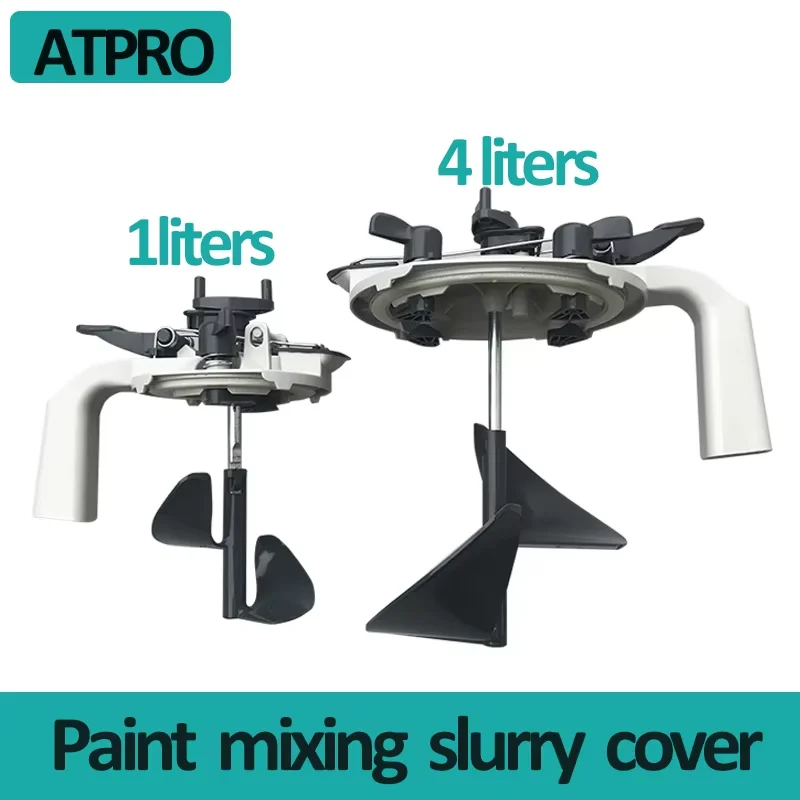 

ATPRO Mixing Paint Slurry Cover Car Paint 1L 4L Color Mixing Lid Mixer Cover Mixing Handle Mixing Lids For Automotive Paint Lid