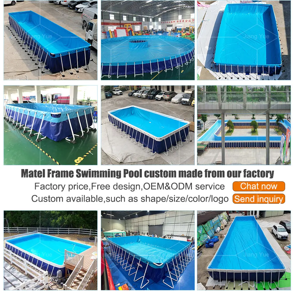 Large Commercial Use Removable Rectangular Steel Frame Water Pool Accessories