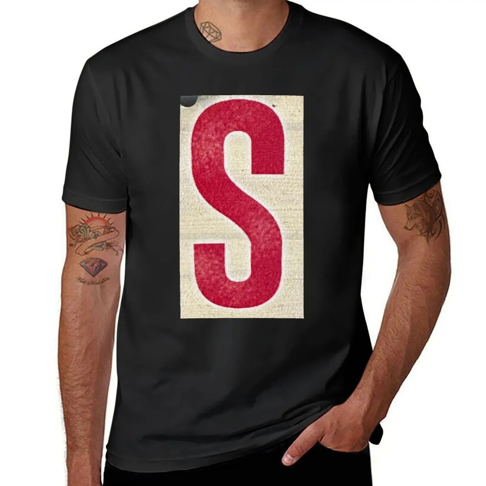 Letter S Metal Sign T-Shirt Aesthetic clothing shirts graphic tees vintage clothes mens clothing